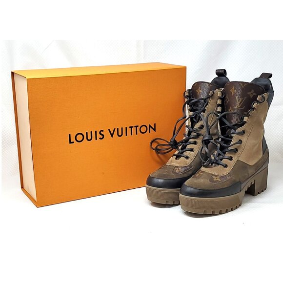 Louis Vuitton Women's Laureate Platform Desert Boots Leather w/ Suede - (38 1/2) - Picture 1 of 16